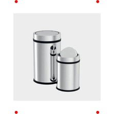 MarkEntegra Döner Kapaklı Paslanmaz Çelik Çöp Kovası - 5 Litre