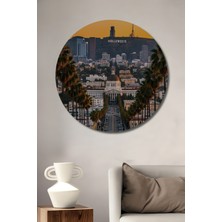 Teona Ahşap Hollywood Efsanesi Yağlı Boya Görünümlü Ahşap Dekoratif Tablo Yuvarlak Duvar Tablosu