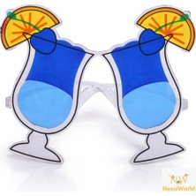 Just Cheap Store Kokteyl Bardak Parti Gözlüğü Mavi Renk