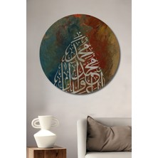 Teona Ahşap Soyut Hat Sanatı Görünümlü Yağlı Boya Dekoratif Ahşap Tablo Yuvarlak Duvar Tablosu