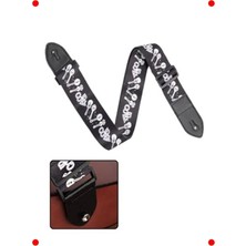 MarkEntegra Desenli Siyah Gitar Omuz Askısı 90-143 cm