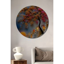 Teona Ahşap Büyülü Yaşam Ağacı Sanatı Ahşap Dekoratif Tablo Yuvarlak Duvar Tablosu