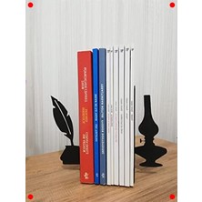 MarkEntegra Divit ve Gaz Lambası Desenli Metal Kitap Tutucu (2'li)