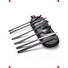 MarkEntegra Seyahat Çatal Bıçak Takımı - 8 Parça Çantalı