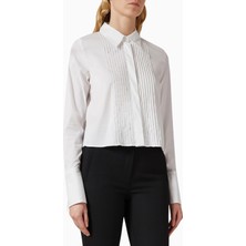 Marella Ceylon Pintuck Pamuk Karışımlı Gömlek, Şık ve Zarif Ofis Tasarımı