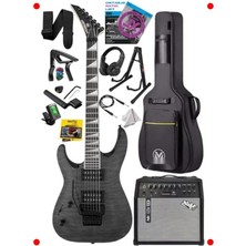MarkEntegra Floyd Rose Kilitli Elektro Gitar Seti (50W Amfi, Gri)