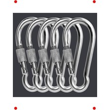 MarkEntegra 5 Adet Karabina Kilitli Yaylı Kanca - 8mm - Paslanmaz Çelik