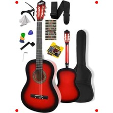 MarkEntegra Kırmızı Klasik Gitar Seti 4/4 - Ayarlanabilir Sap