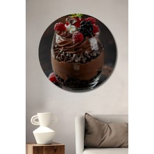 Teona Ahşap Çikolata Orman Meyveli Rüyası Ahşap Dekoratif Tablo Yuvarlak Duvar Tablosu