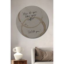 Teona Ahşap Kahve Lekesi Suluboya Görünümlü Ahşap Tablo Yuvarlak Duvar Tablosu