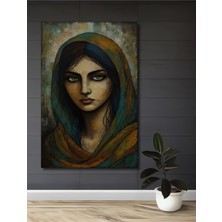 Teona Ahşap Gızemlı Kadın Portresi Yağlı Boya Görünümlü Ahşap Dekoratif Ev,antre,salon,ofis,mutfak Tablo