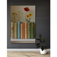 Teona Ahşap Vintage Botanik Çiçekleri Yağlı Boya Görünümlü Ahşap Dekoratif Ev,antre,salon,ofis,mutfak Tablo