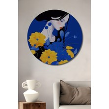 Teona Ahşap Narin Güzellik Sümbül Sanat Tablosu Ahşap Dekoratif Tablo Yuvarlak Duvar Tablosu