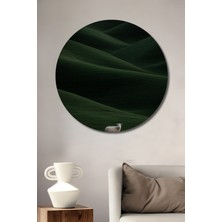 Teona Ahşap Yeşil Tepelerde Bir Koyun Sulu Boya Görünümlü Sanat Ahşap Tablo Yuvarlak Duvar Tablosu