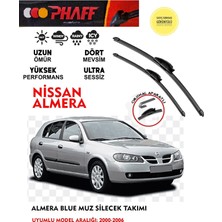 Phaff Nissan Almera Ön Cam Muz Silgeç Sileceği Takımı 2002 Model Araca Özel Aparat