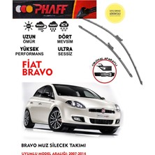 Phaff Fiat Bravo Ön Cam Muz Silgeç Sileceği Seti 2012 Model Araca Özel Aparat