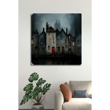 Teona Ahşap Gızemlı Şehir Manzarası Yağlı Boya Görünümlü Dekoratif Ahşap Ev,antre,salon,ofis,mutfak Tablo