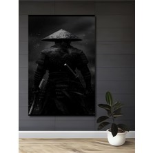 Teona Ahşap Gızemlı Ejderha Desenli Samurai Yağlı Boya Görünümlü Dekoratif Ahşap Ev,antre,salon,ofis Tablo