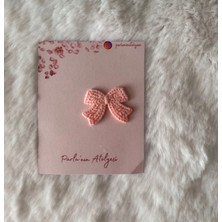 Parla'nın Atölyesi 0-3 Yaş Az Saçlı ve Saçsız Bebek Tokası Örgü Fiyonk