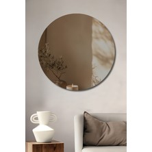 Teona Ahşap Ortam Işığı Mum Sanat Baskısı Yuvarlak Duvar Tablosu