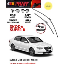 Phaff Skoda Super B 2011 Uyumlu Model Silgeç Sileceği Seti 14 16 20 Motor Araca Özel Aparat