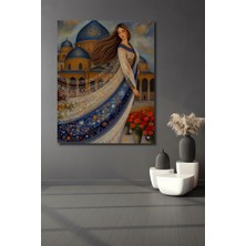 Teona Ahşap Doğu Güzeli Yağlı Boya Görünümlü Dekoratif Ahşap Ev,antre,salon,ofis,mutfak,yatak Odası Tablo