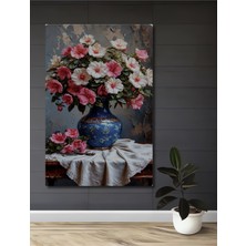 Teona Ahşap Canlı Renkli Çiçek Buketi Yağlı Boya Görünümlü Ahşap Dekoratif Ev,antre,salon,ofis,mutfak Tablo