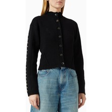 Studs Detaylı Viskon Karışımlı Hırka, Şık Tasarım