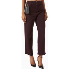 Elisabetta Franchi Mini Çanta Detaylı, Kısa Paça Straight Fit Denim Jean