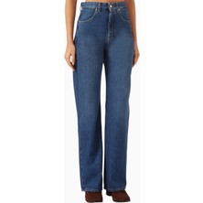 Ease High-Rise Denim Jean, Lüks Mavi Kot Pantolon