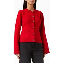 Good American Ince Triko Düğmeli Hırka, Yumuşak Viscose Karışımı, Slim Fit ve Çok Yönlü Şıklık