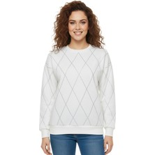 Baglan Kadın Sıfıryaka Sweatshirt Taşlı BGL-ST05060