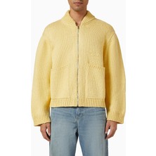 Club Jacket, Açık Sarı Pamuklu Fermuarlı, Modern & Şık Tasarım