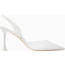 Eva Slingback Pumps, Şeffaf Pvc, 95 mm Heykelsi Topuk, Italyan Zarafeti