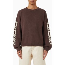 Crewneck Sweater, Kahverengi Pamuklu Yuvarlak Yaka, Rahat & Şık Tasarım