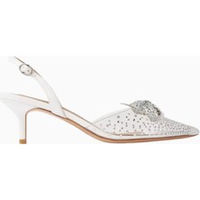 Trudi 50 Kristal Slingback Topuklu Ayakkabı, Zarif ve Işıltılı Tasarım