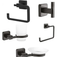 Mk Yapı Mk Yale Banyo Aksesuar 5 Li Set Siyah