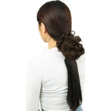 Kapsulavm Yoğun Saçlı Lastikli Topuz Toka / Kumral