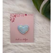 Parla'nın Atölyesi 0-3 Yaş Az Saçlı ve Saçsız Bebek Tokası Mavi Puantiyeli Kalp