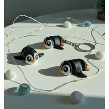 2 Adet Hareketli Penguen Anahtarlık  - Çanta Süsü, Charm, Hediyelik, Figür, dekorasyon, aksesuar, süs Nycruin3D