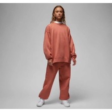 Nike Jordan Flight Fleece Oversized Pullover Hoodie Bol Kalıp Turuncu Kadın Sweatshirt FB5116-810