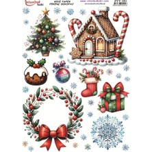 E Hobici Pirinç Dekopaj Kağıdı 30X42CM PTY-161 Yılbaşı