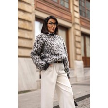 Lwl Leopar Desenli Oversize Kazak