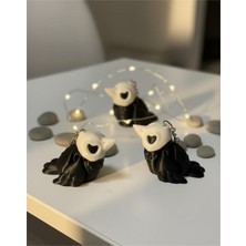 Hareketli Kuzgun Anahtarlık 1 Adet - Figür, Çanta Süsü, Charm, Aksesuar, Hediye, Dekorasyon, Süs