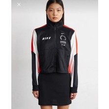 Nike Sportswear Gel Knit Fabric Full-Zip Tam Boy Fermuarlı Siyah Kadın Sweatshirt HF5958-010