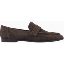 Black Suede Studio Arrow Süet El Yapımı, Zarif Penny Detaylı Slip-On Loafer