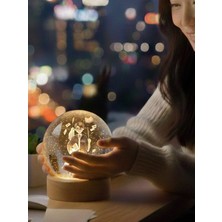 Kristal Cam Gece Lambası, Sihirli Dekorasyon, Parlak ve Zarif Işıklandırma