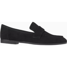 Black Suede Studio Arrow Süet El Yapımı, Zarif Penny Detaylı Slip-On Loafer