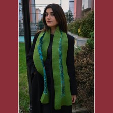 Doğal Frekans Atkıları | %100 Keçe–ipek Serisi Yeşil