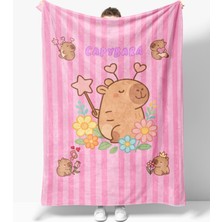 Erays Home Capybara Desenli 3D Dijital Baskılı Polar Battaniye Tv Battaniyesi
